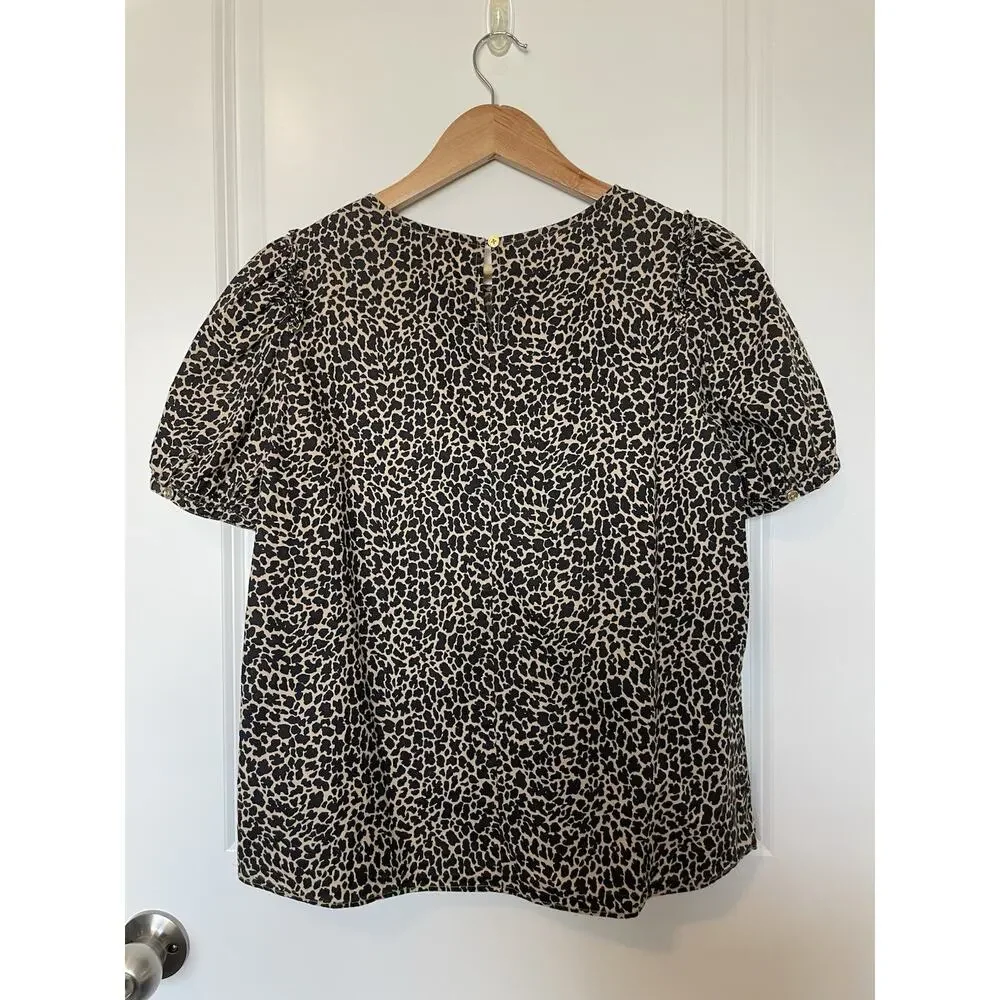 J. Crew Leopard Print Puff Sleeve Top Women’s Size Small | Animal Print Blouse